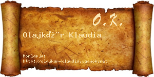Olajkár Klaudia névjegykártya