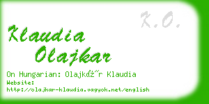klaudia olajkar business card